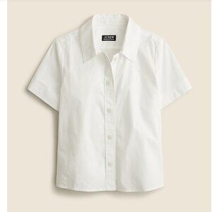 J.Crew Gamine Shirt in Cotton Poplin – White (Size 4) - NWT - Short Sleeve